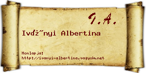 Iványi Albertina névjegykártya